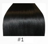 Черные волосы в срезе для наращивания 60см #1 (50 грамм)